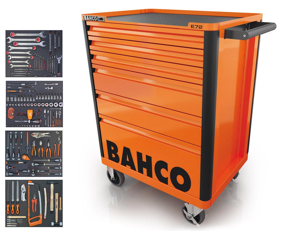 BAHCO Vozík na náradie so 6-zásuvkami a 177 kusmi náradia, oranžový 1472K6/S1