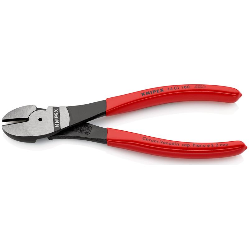 Silové bočné štiepacie kliešte 7401 leštenou hlava180mmKNIPEX