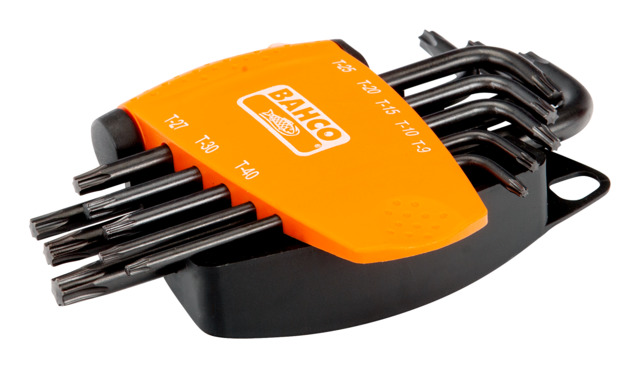 Sada čiernych zahnutých nástrčných kľúčov pre skrutky TORX®, 8 ks BE-9575