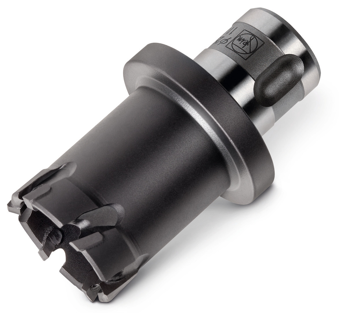 Korunkový vrták z tvrdého kovu s vrstvou TiAIN, s upnutím QuickIN PLUS