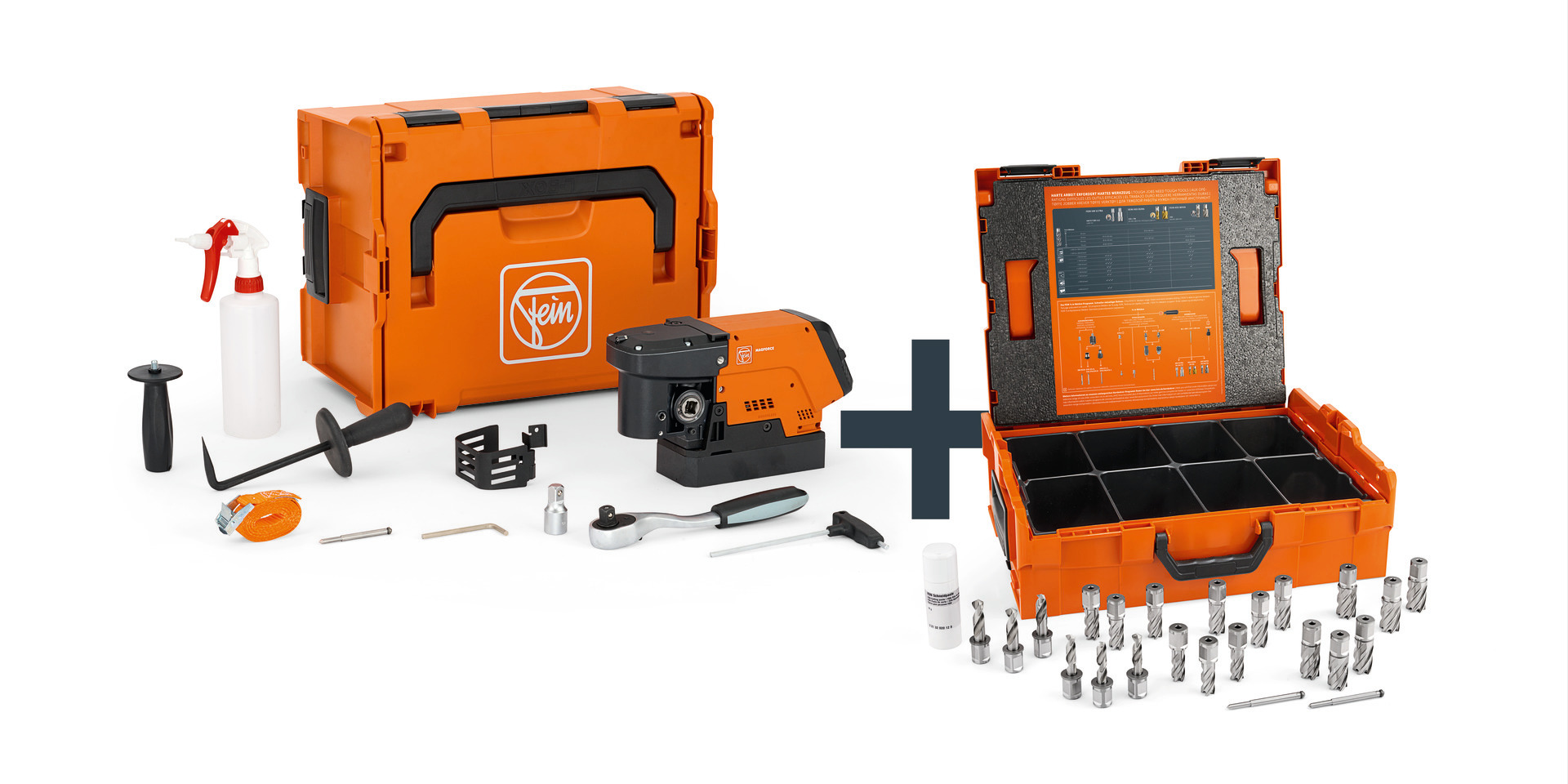 Kompaktná magnetická jadrová vŕtačka do 36 mm KBC 36 MAGFORCE Structural Steel-Set 3/4 in Weldon / HSS NOVA 25