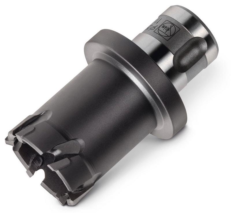 Korunkový vrták z tvrdého kovu s vrstvou TiAIN, s upnutím QuickIN PLUS