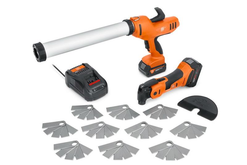 Akumulátorová dávkovacia pištoľ a Akku MultiMaster Súprava na sanáciu škár TOP AKP 18-600 AS