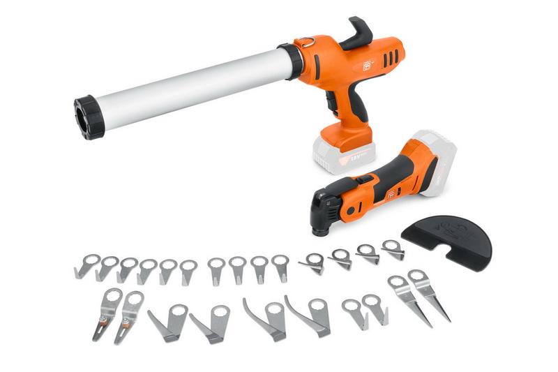 Akumulátorová dávkovacia pištoľ a Akku MultiMaster Súprava pre autosklenárstva AKP 18-600 AS