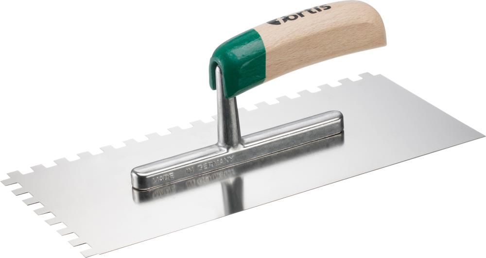 Zednicka lzice zoubkovana nerez 280x130mm 8x 8mm FORTIS