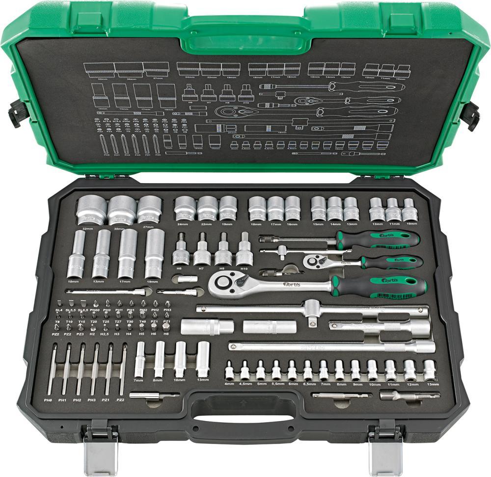 nástrčné kľúče sada 1/4"  +1/2" 91dil.  FORTIS