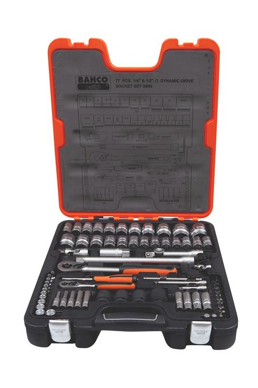 SOCKET SET 1/4"&1/2", 77PCS S800
