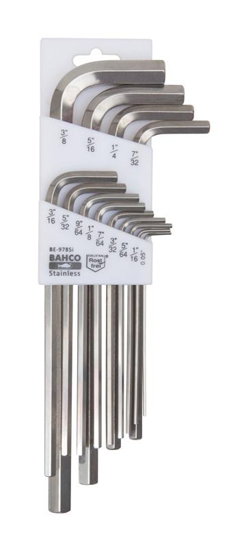 13PCS HEX KEYS SET INCHES INOX BE-9785I