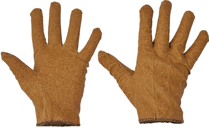 EGRET 8 rukavice úplet - vinyl hnedé