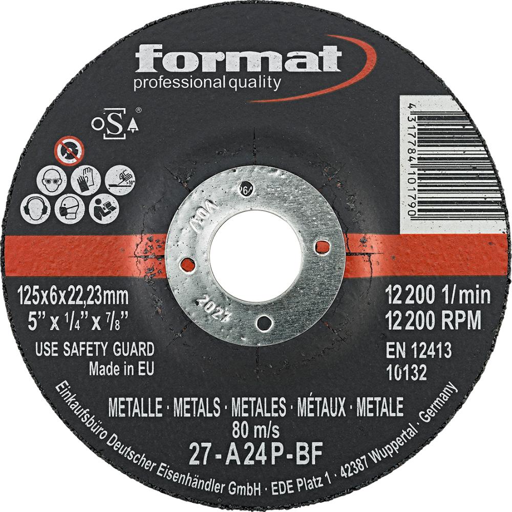 Schruppscheibe gekröpft Stahl/Guss 125x6mm FORMAT