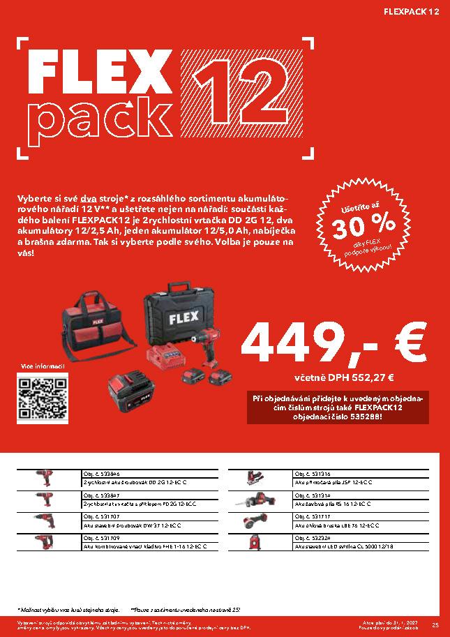 FLEX PACK 12 = 3 stroje + 3 akumulátory + nabijačka + taška